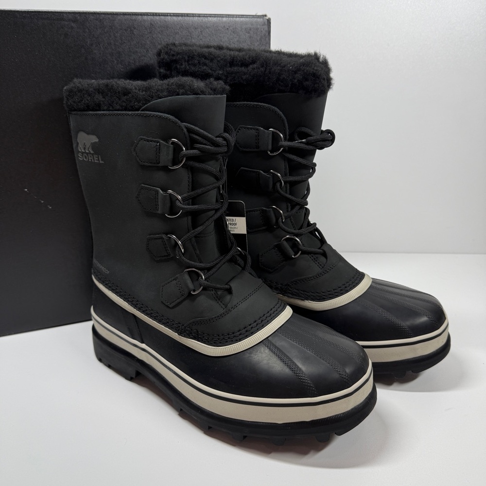 NIB • SOREL CARIBOU™ Men's Waterproof Boot in Black Size: 10